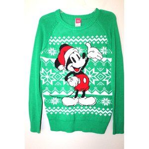 Disney Green Mickey Mouse Holiday Sweater